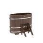 Купель BentWood овальная из лиственницы (0,69х1,31 м.), h=1 м. Мореная Премиум для дачи фото - 1 BentWood овальная из лиственницы (0,69х1,31 м.), h=1 м. Мореная Премиум купель фото фото - 1